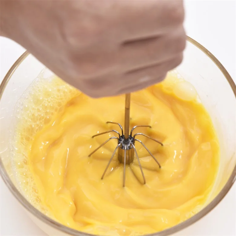 
Hot sale kitchen manual egg beater stainless steel semi automatic hand blender for egg whisk 
