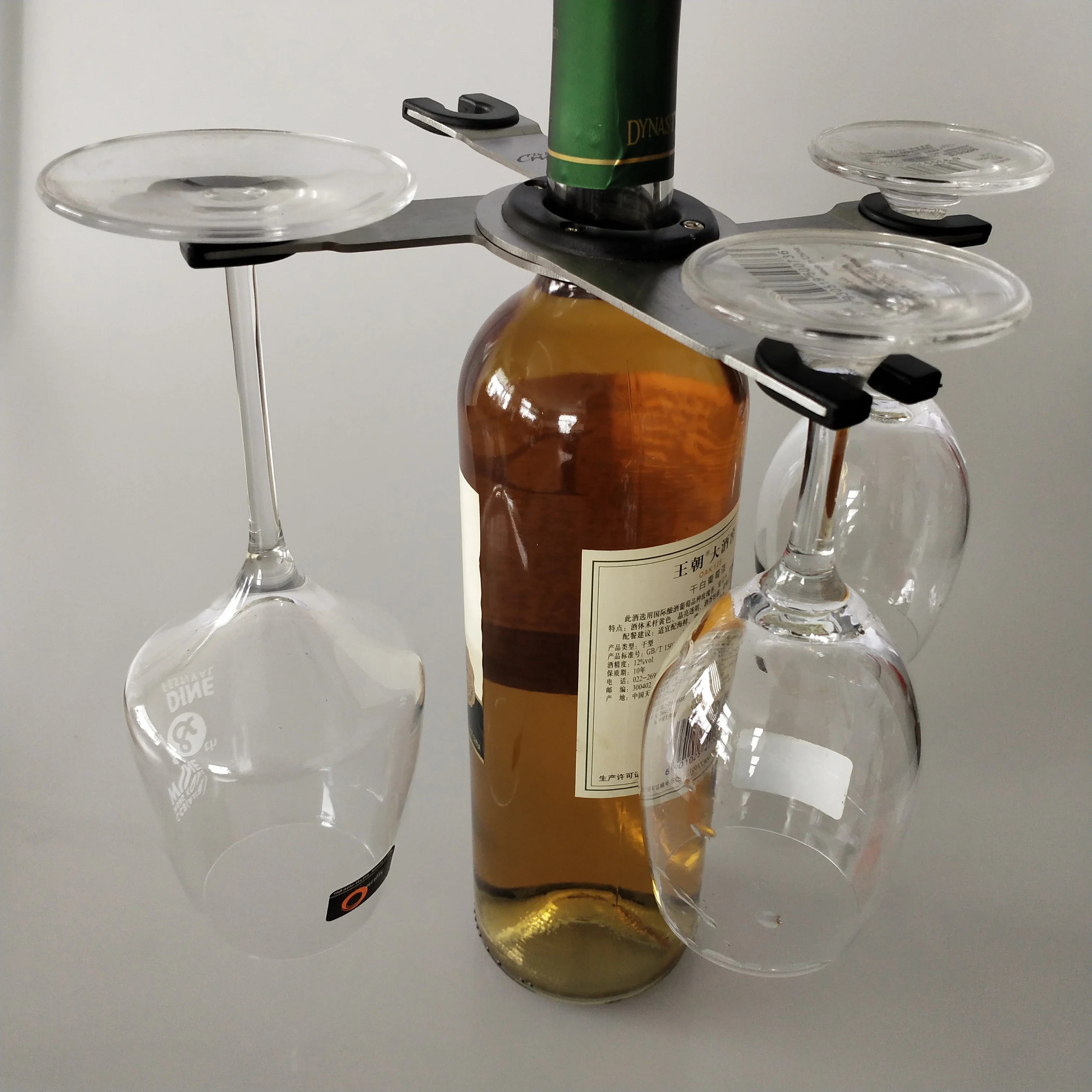 Мгновенная доставка, 4 стакана для бутылок вина и шампанского, складной держатель для бутылок из нержавеющей стали