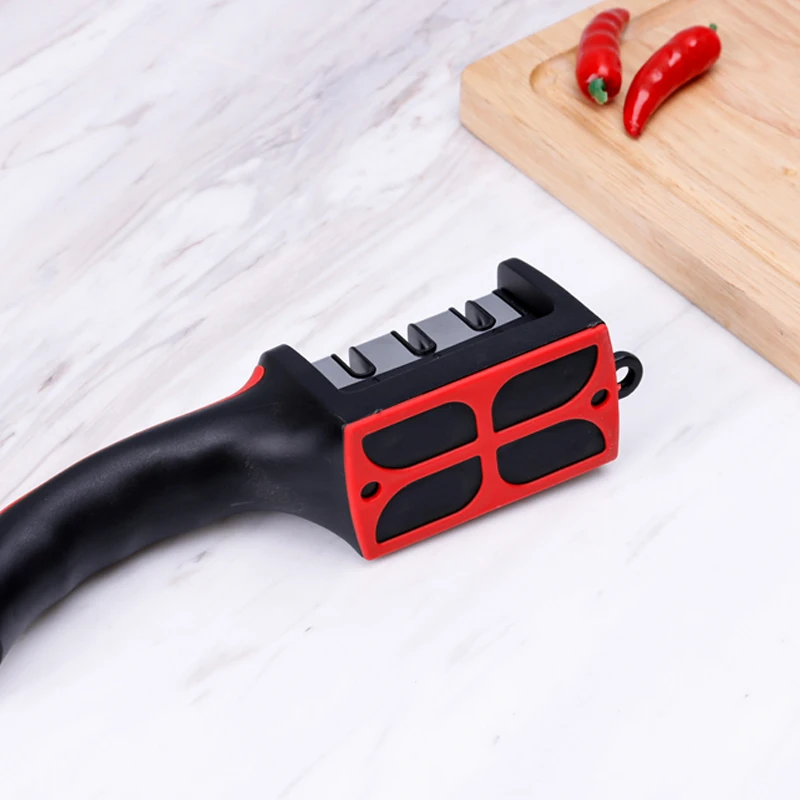 Wide Applications 3 Stage Knife Sharpening Tool Tungsten Steel Ceramic Sharpener