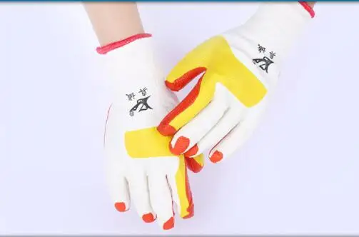 High-quality Elastic Wear Resistant Thickened Anti-skid Anti Cutting and  Latex Dipping Film labor Protection Safety Gloves
