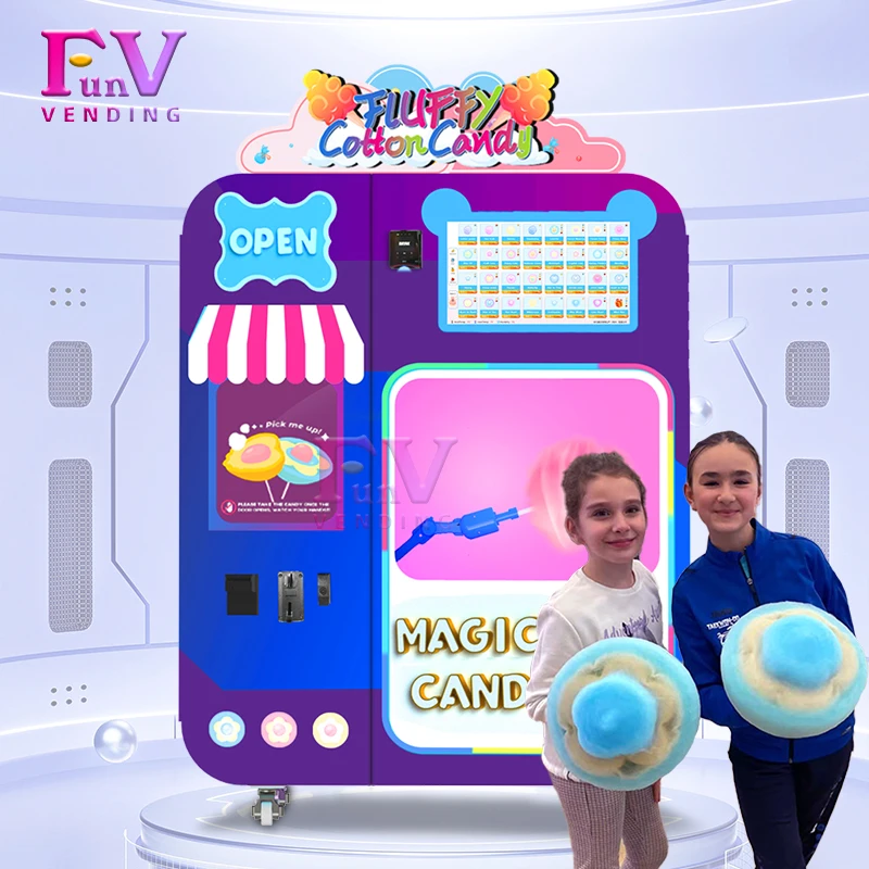 Hot Sale Commercial Cotton Candy Vending Machine Single cabinet Automatic Candy Vending Machine