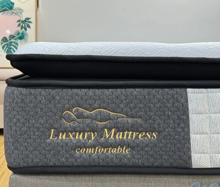 luxury pillow top ice silk pocket spring mattress queen king size roll up bed mattress hotel mattress wholesale