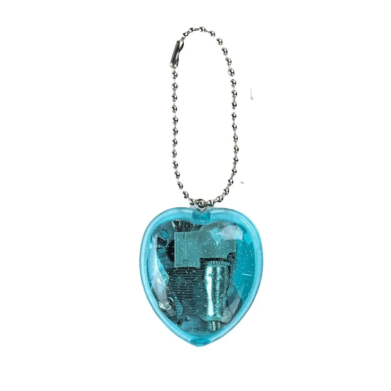 Custom acrylic music box keychain music box heart shaped music box  with wind up movement