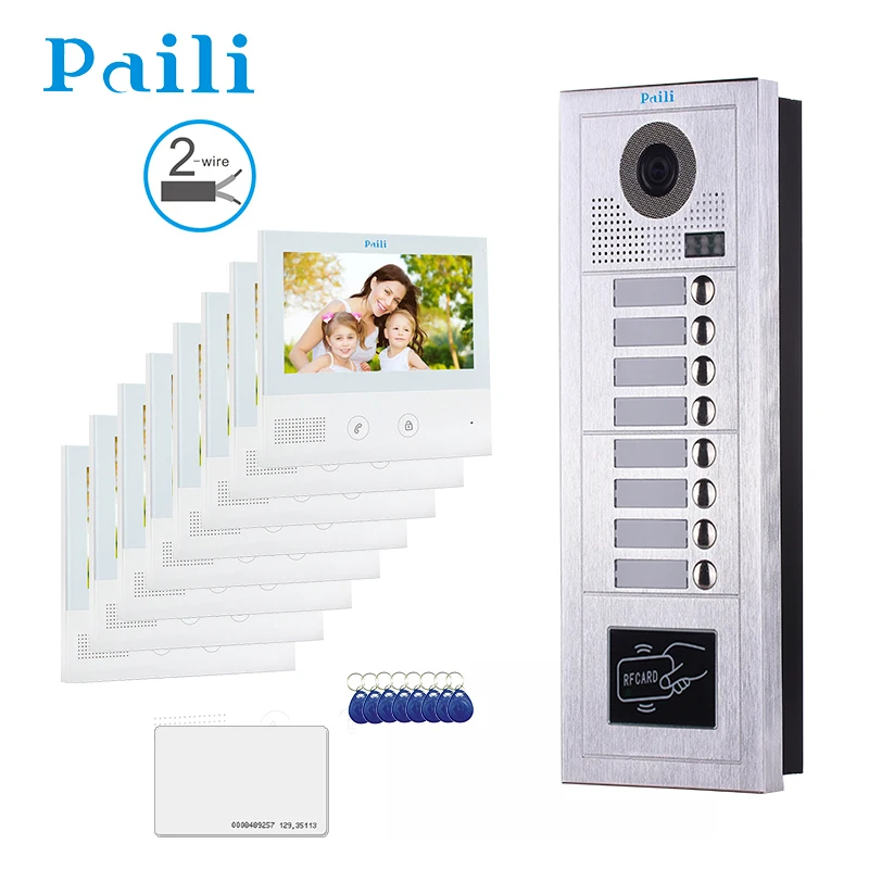 
Hot Sale Wi-Fi Home Security CCTV doorbell Multi-apartments Video Intercom System Visophone 