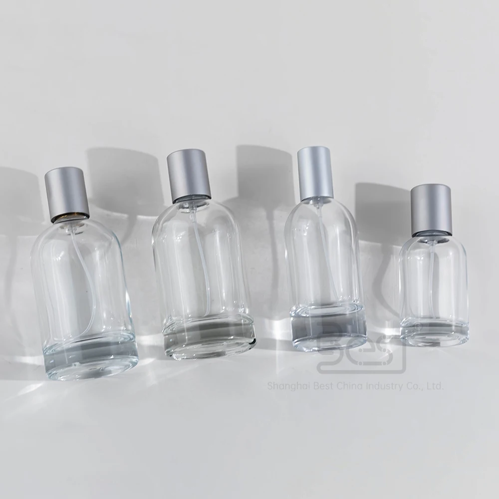 Wholesale Empty Round Cylinder 30ml 50ml 100ml Glass Luxury Perfume Bottle