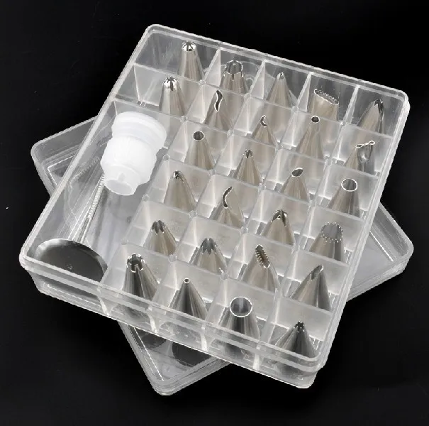 ckot26Head stainless steel seamless cream piping nozzle pastry nozzle Cake flower tip cookies flower tip