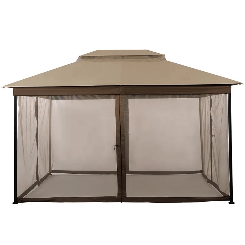 3 x 4 M double vented roof Easy assemble Steel Frame Outdoor Patio Gazebo for Garden