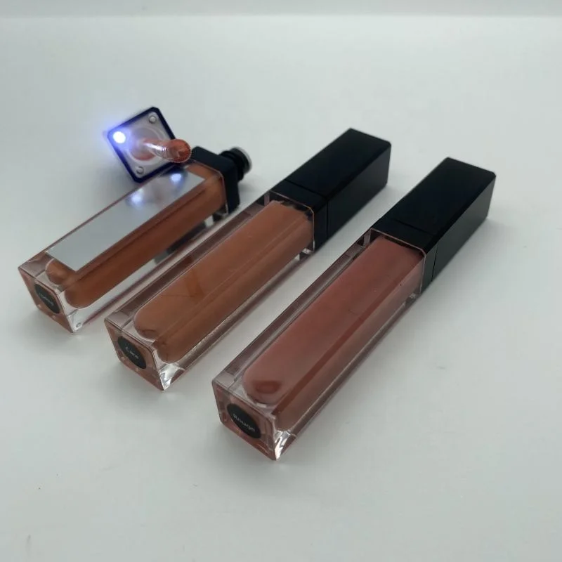 Wholesale Led Light with Mirror tube Lips Makeup Custom Logo Private Label Lipgloss