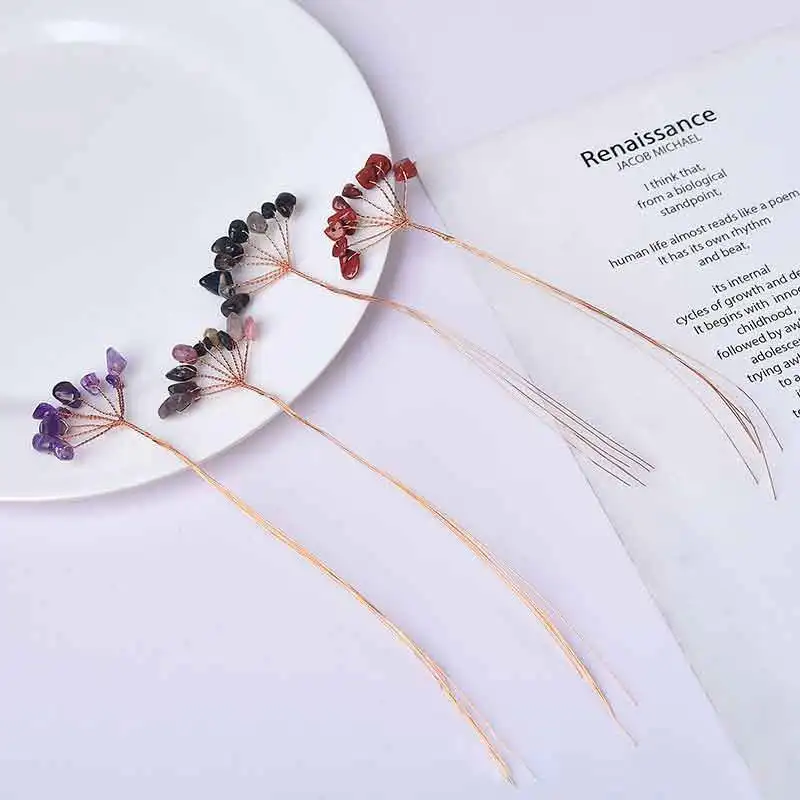 Factory Wholesale Fortune Healing Crystal Tree Copper Wire Gravel Chips Bead Crystal  Money Tree Accessories For DIY
