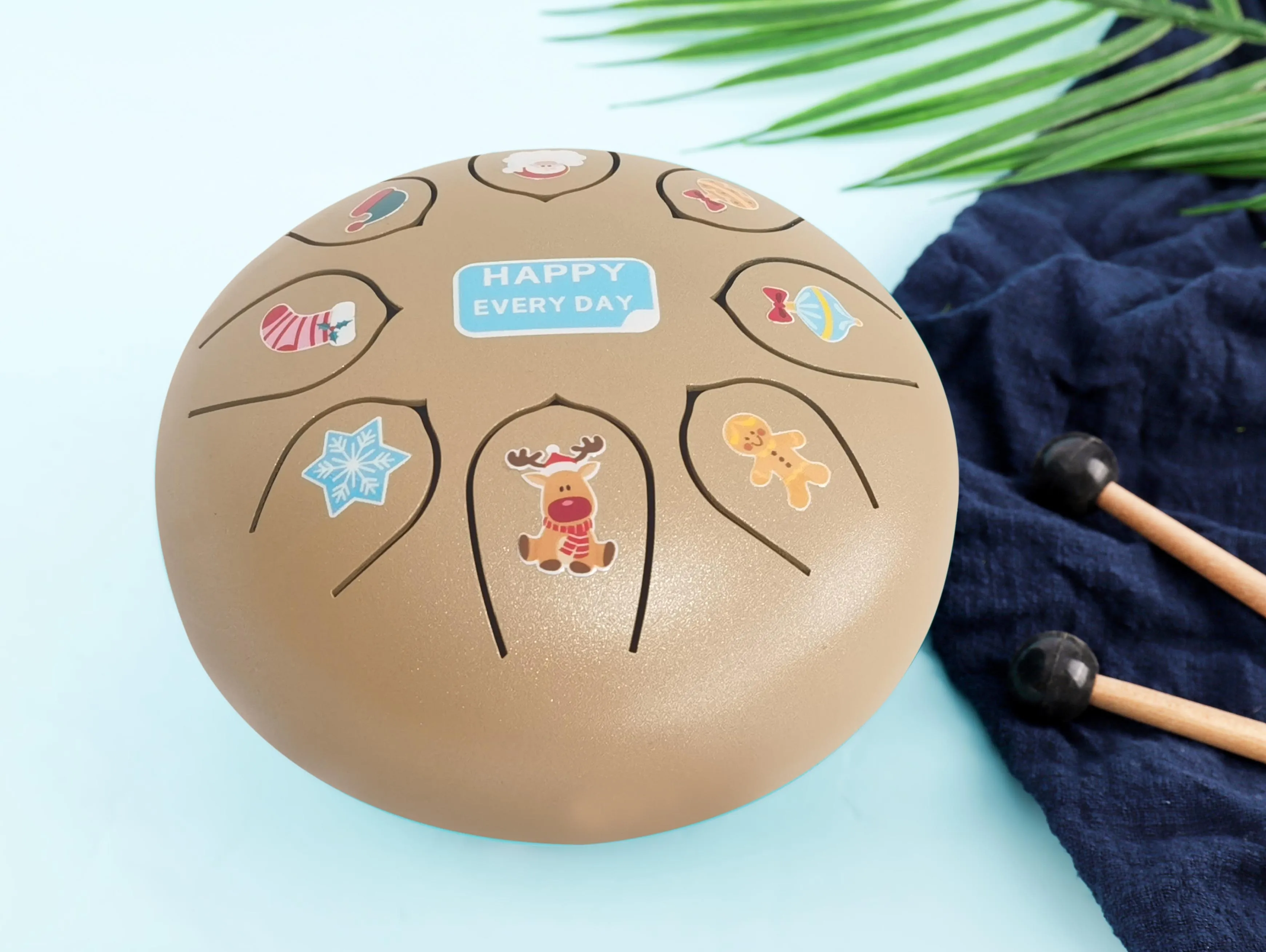 PASS CE&EN71 test  Music therapy pink printing 8 inches 11 tongues hank drum Steel tongue drum