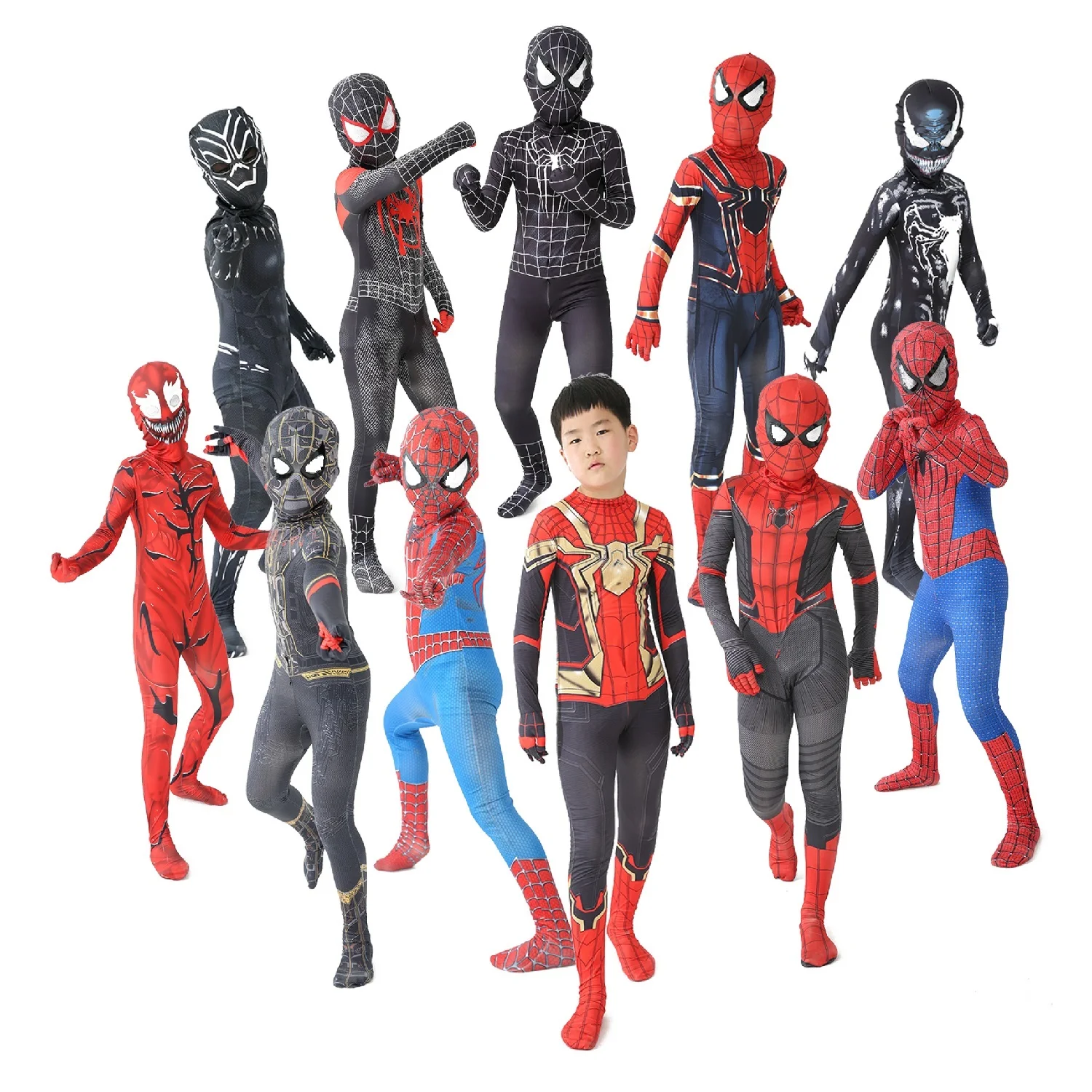 TCXW052507 Movie Game Costume  Black Spider Jumpsuit Adult Anime Cosplay Spiderman Halloween Costume