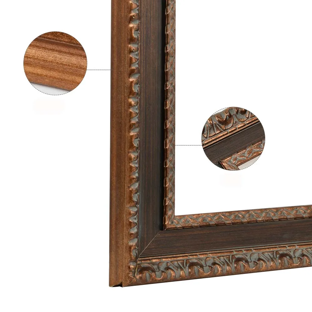 Custom Classical Solid Wood Oil Painting Frames Baroque Wooden Picture Photo Frame