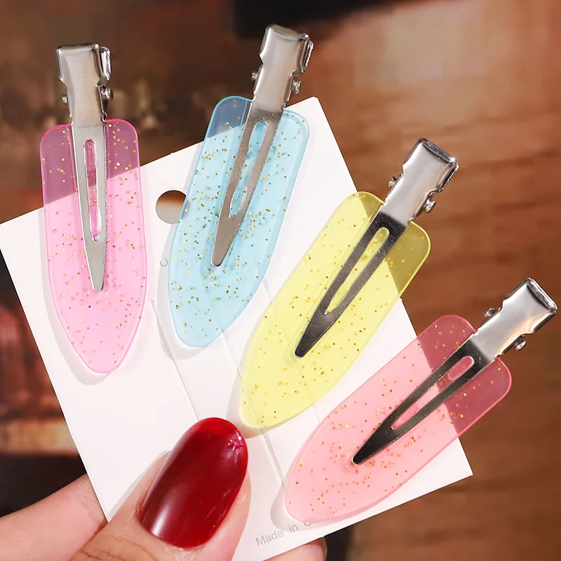 Hot Selling No Crease Acrylic Hair Clips For Women Or Girls Fashion Hair Accessories No Bend Curl Clips Small Leaves Hair Clip