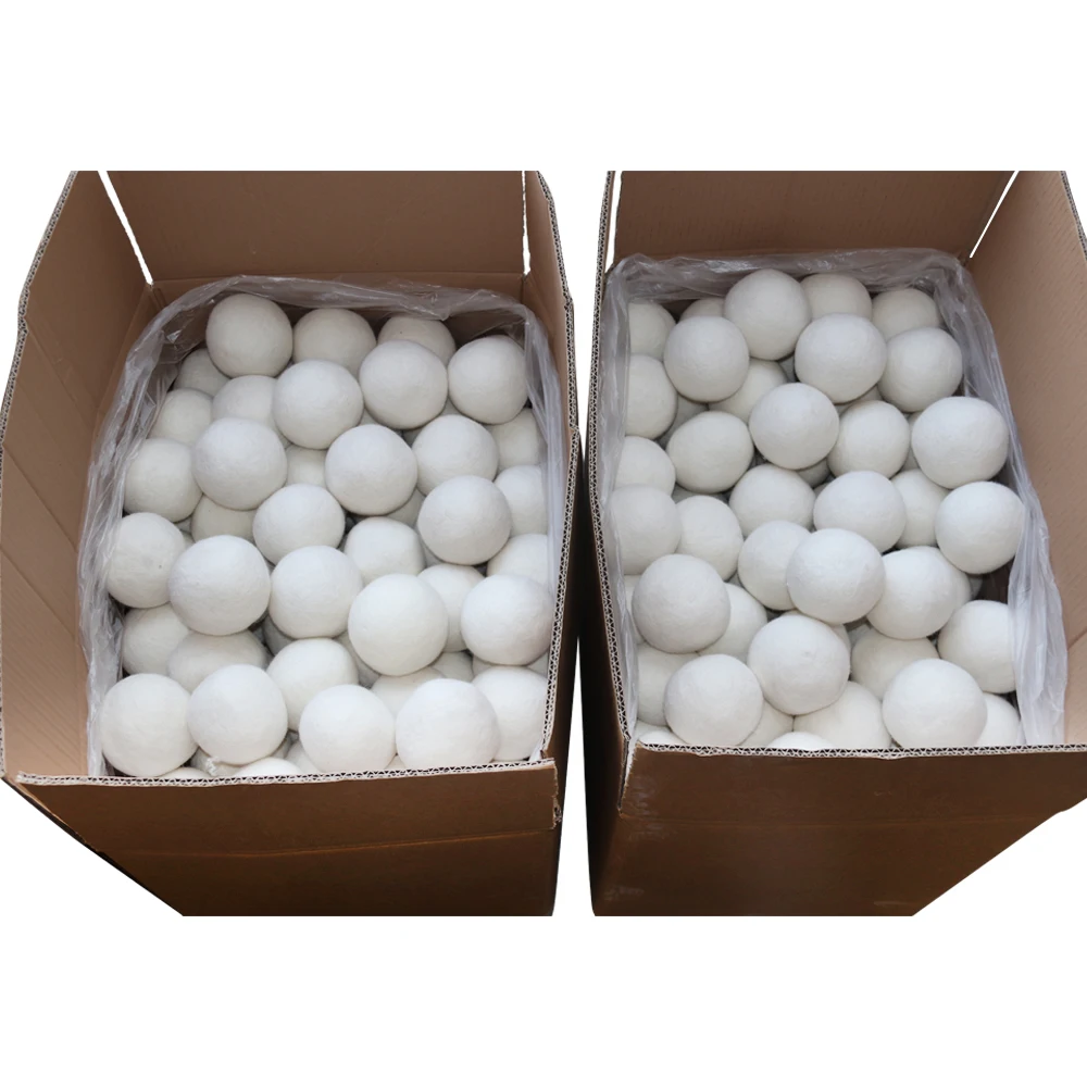Factory Wholesale Premium 7cm white organic Reusable Natural Fabric laundry New Zealand wool dryer ball Bulk