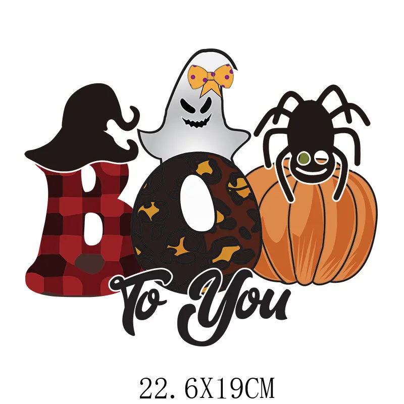 Готовая к нажатию термопередача дизайн Хэллоуин трафаретная печать печатная наклейка на Хэллоуин