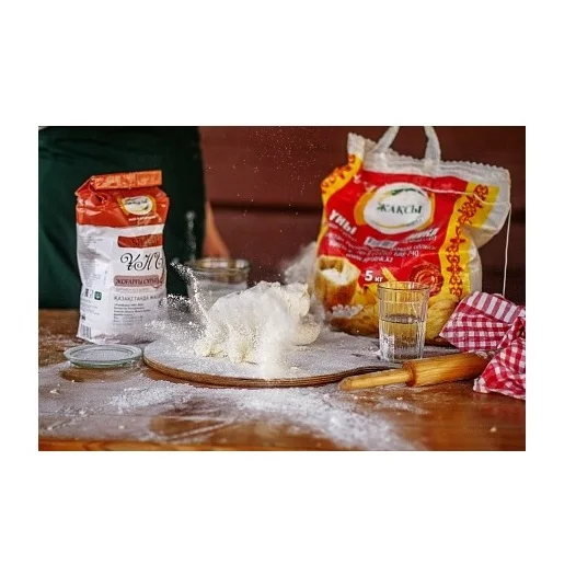 Первоклассная Высококачественная Белая пшеничная мука JAQSY, хлебобулочная пшеничная мука от казахского производителя