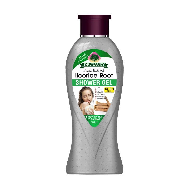 OEM ODM Natural Plant Licorice Root Scrub Shower Gel Deep Cleansing and Rejuvenating Shower Gel