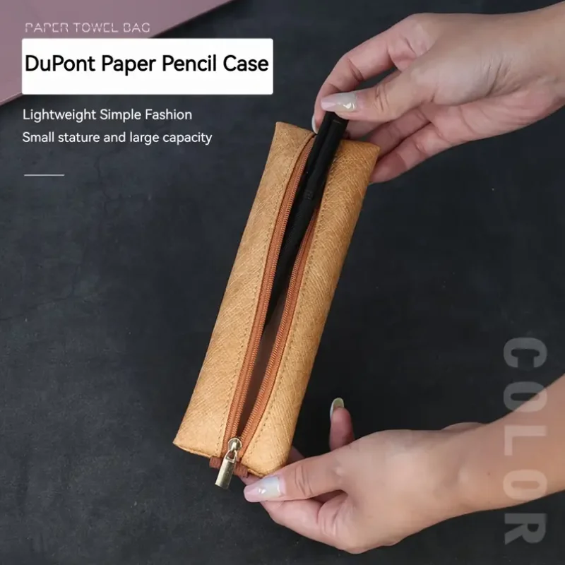 Mini Dupont Paper Pencil Case Notebook Student Pen Bag With Strap Small Portable Stationery Storage Bag