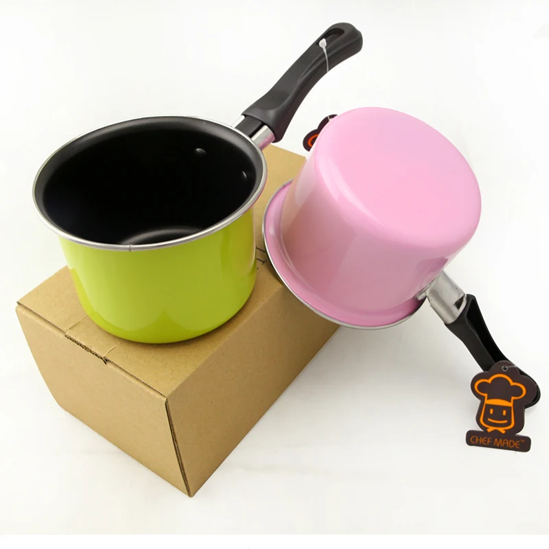 
CHEFMADE Hot Selling Cute Sauce Boil 11cm Small Handle Stainless Carbon Steel Non Stick Milk Pan 