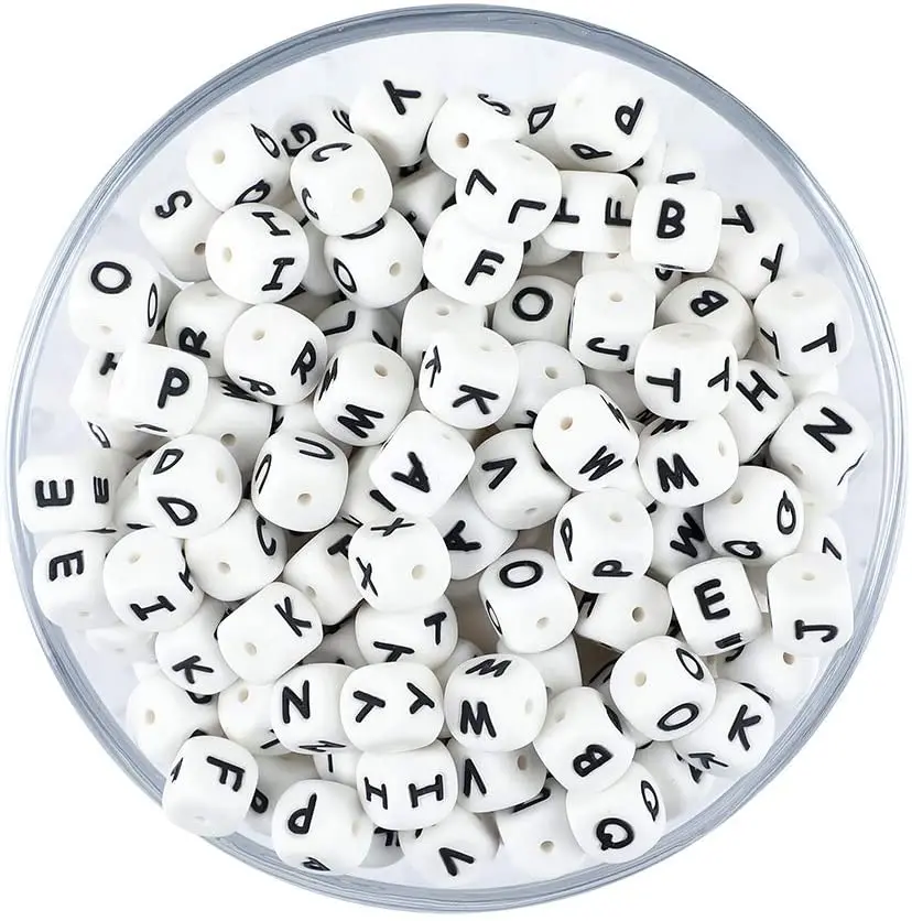 Wholesale Promotion Price 12mm English Alphabet  Letter Beads Silicone