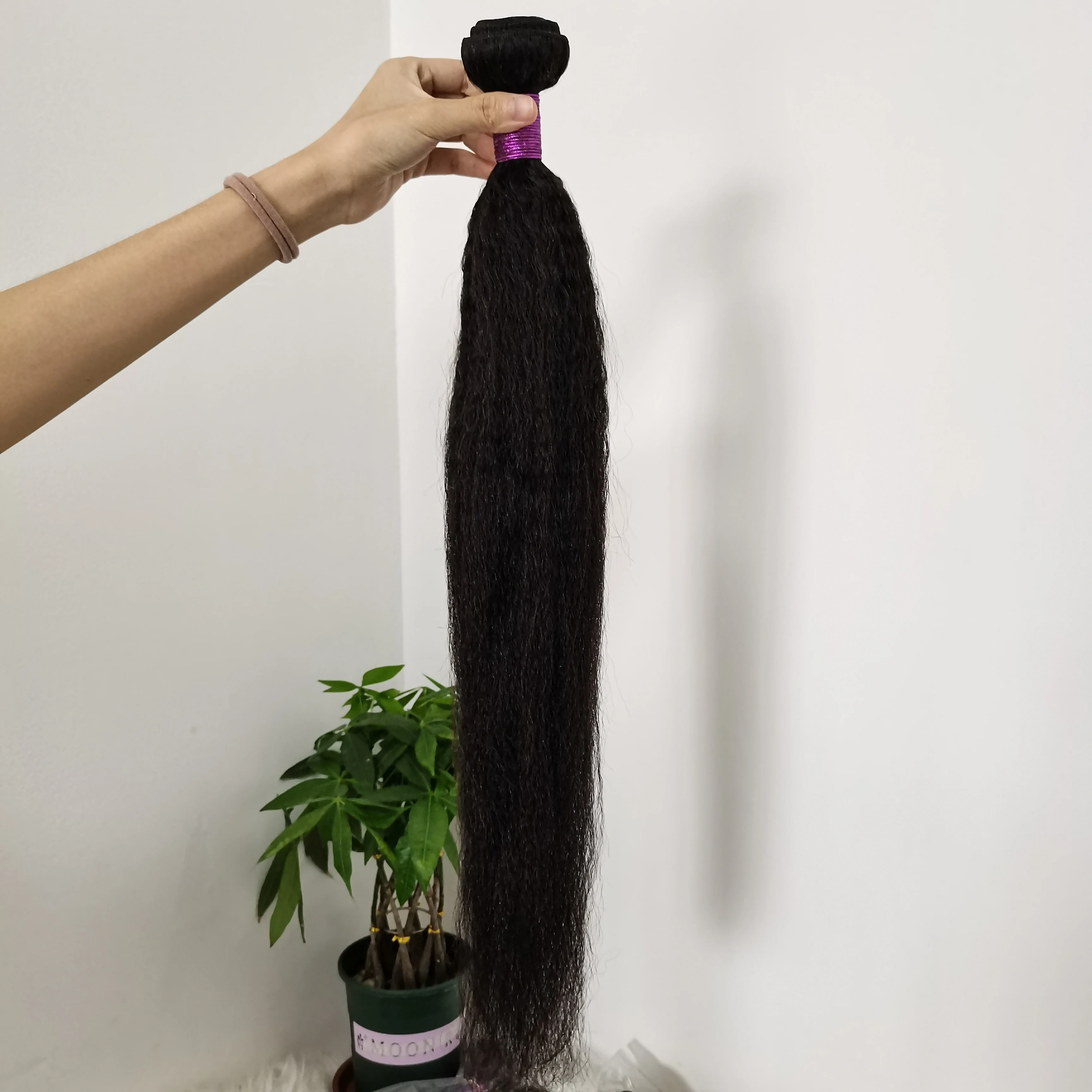 Amara kinky straight bundles raw vietnamese cuticle aligned hair kinky straight frontal stock