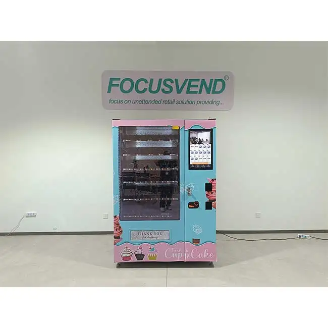 small food pizza cake vending machine with refrigerator
