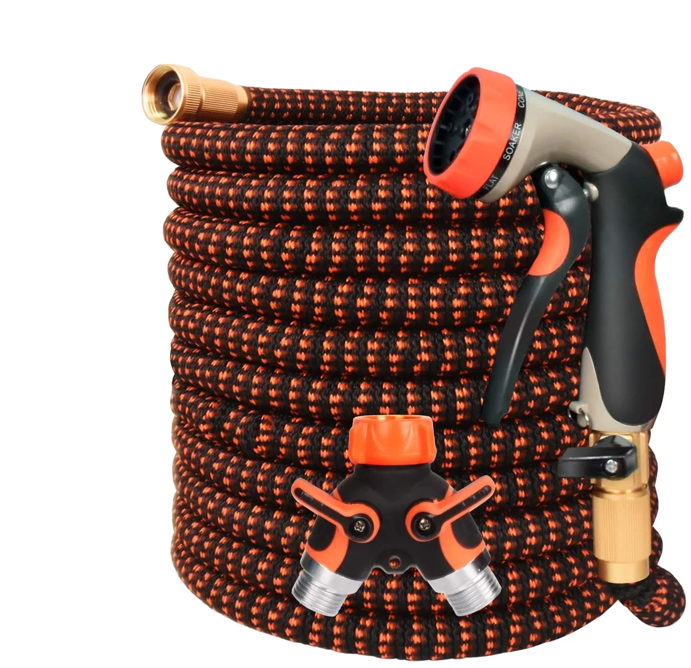 Retractable Garden Hose No Kink Flexible Water Hose Collapsible Hose with Functional Nozzle