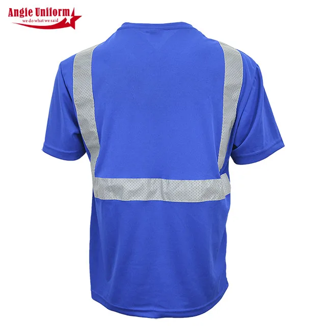 hot sale high visibility fabric hi vis T- shirts v neck print construction safety clothing with logo reflective tshirt