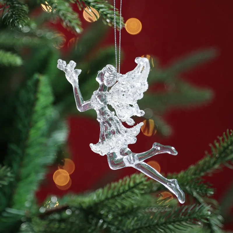 Hot selling transparent hanging tree home decoration christmas acrylic ornaments