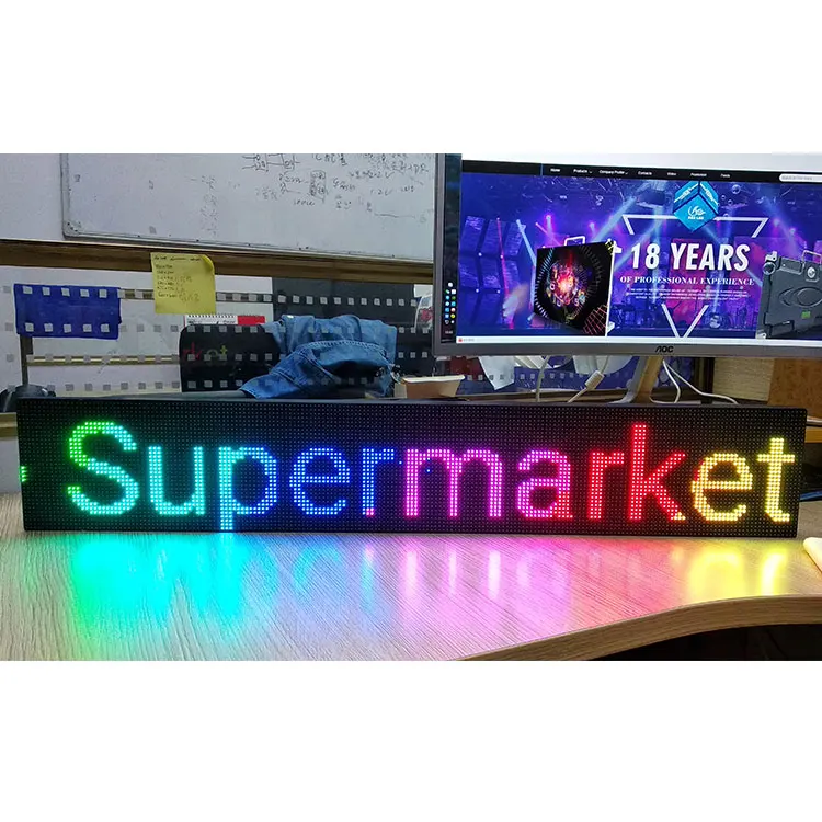 Wifi Remote Control 128X32 Led Matrix Message Programable Board Color Panel Led Small Billboard Sign Can Display Commodity Price