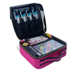 Relavel Makeup Train Case Cosmetic Beauty Case Portable Travel Makeup Box with Compartments