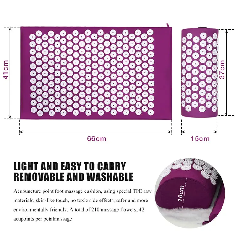 Private Label Yoga Massage Linen Cushion Home House Cotton Acupressure Mat and Pillow Set