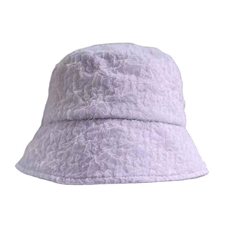 New design Beautiful Multi- color Seersucker comfortable Bucket hat for women outdoor take photos Bucket Hats