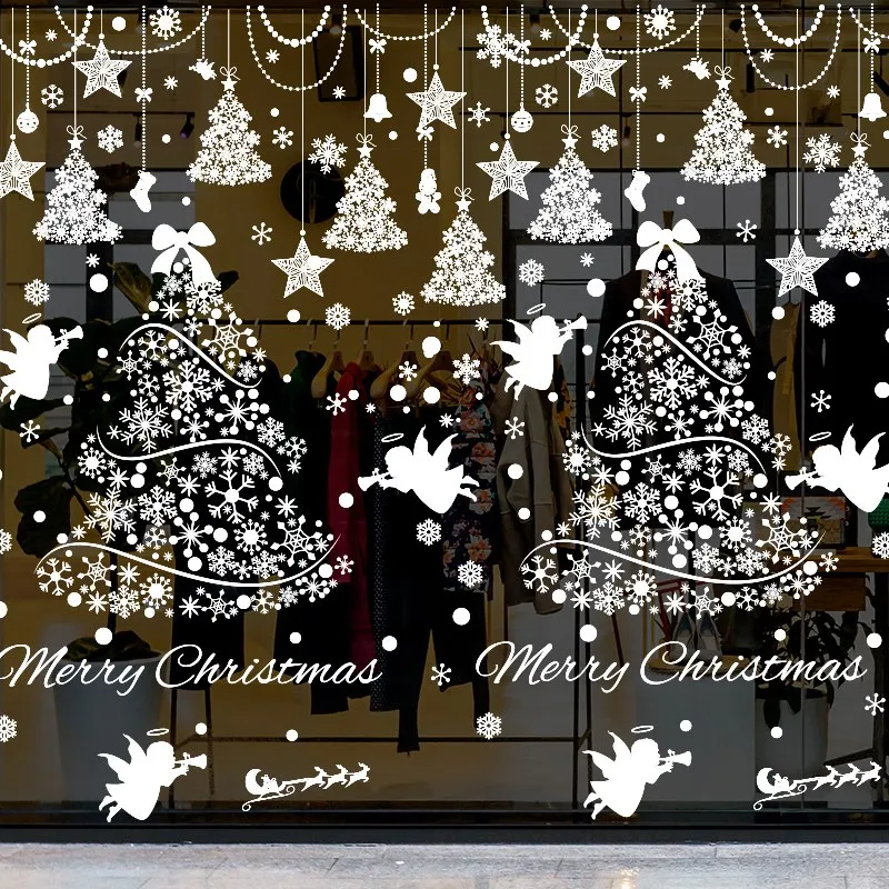 Wholesale Cheap Custom Double Sided Printing Used for Christmas Decorations Easy Peel off Glass Film Christmas Window Stickers