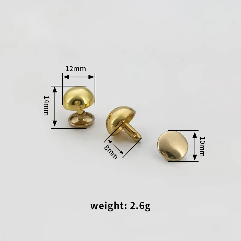 Mushroom nail round rivet clothing luggage accessories double-sided snap button handbag spike feet Clothing jeans rivet