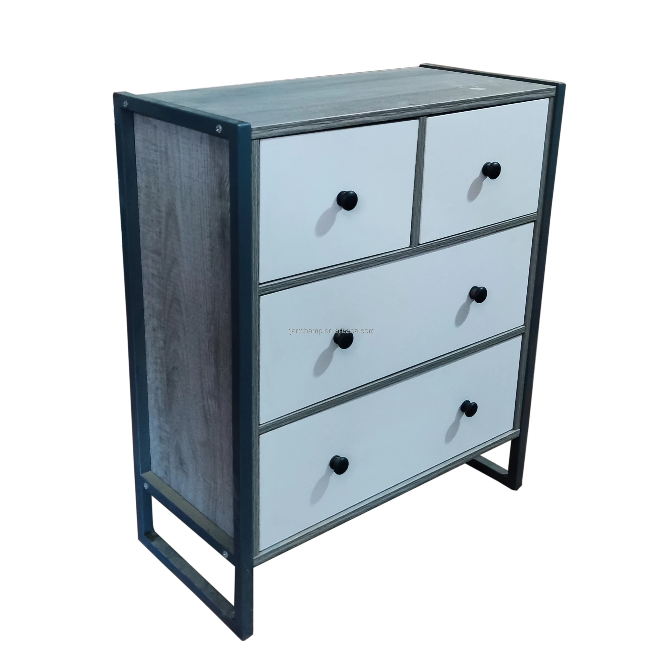 Grey Modern Bedroom Furniture Wood Closet Cloth Wardrobes Cabinet Storage Chest of Drawers
