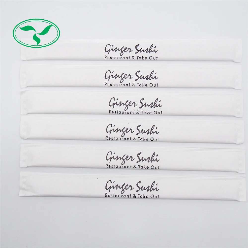 Wholesale bamboo disposable chopsticks tensoge sushi chopsticks with customized full sleeve paper