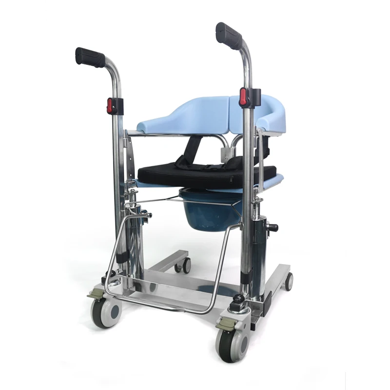 Home Healthcare Shower Toilet Seat Commode Chair Hydraulic Lift Height Adjustable Transfer Wheelchair For Elderly Disable People