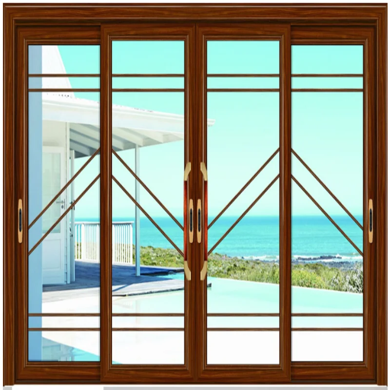 Aluminum Frame Noiseless Interior Patio Exterior Glass Aluminum Sliding Door