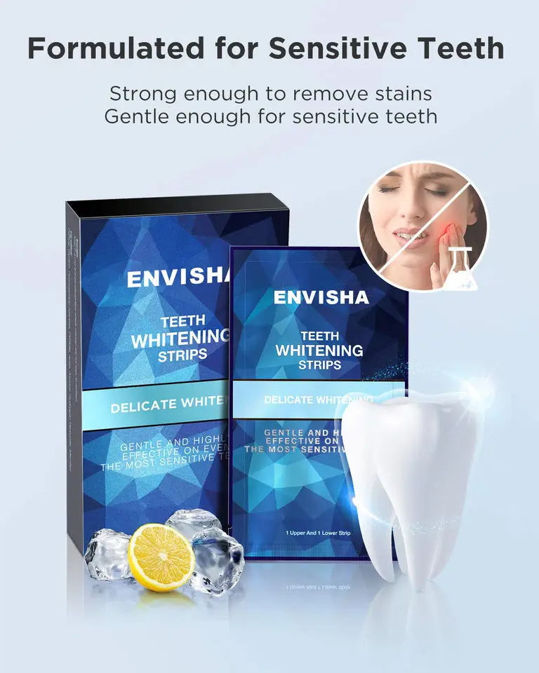 Dental Private Logo Teeth Whitening Strip Kit For Stain Removal Bleaching Care Cleaning Blanchiment Tooth Strip