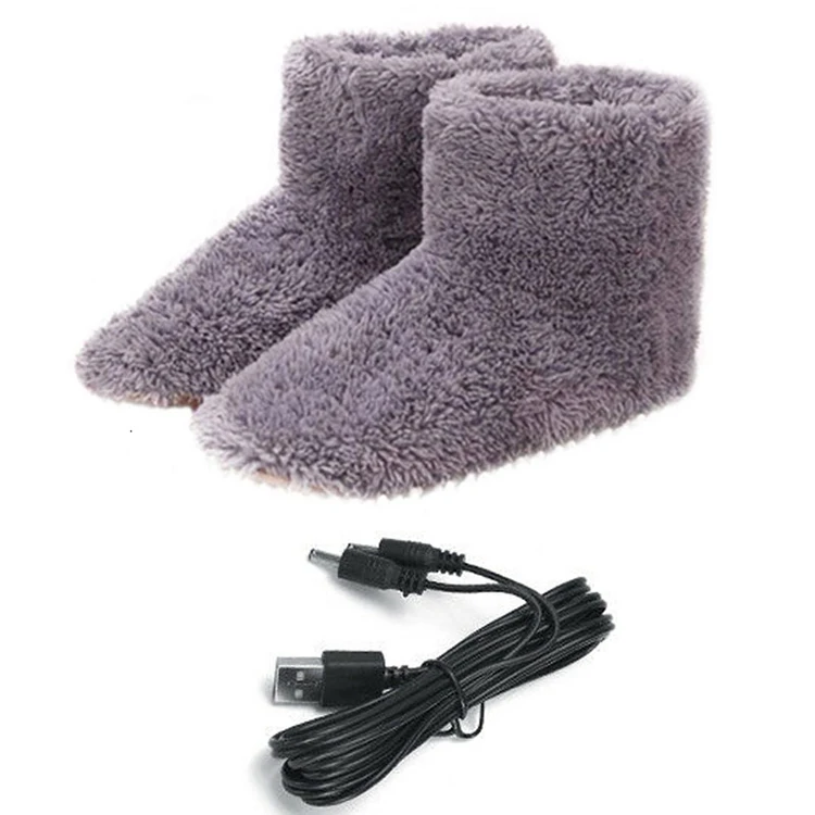 Winter Warm USB Wireless Electric Rechargeable Heated Shoes Heating Indoor Boots