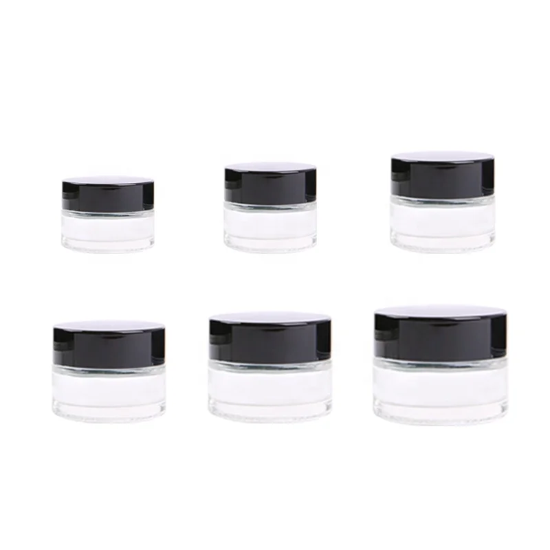 Wholesale empty frosted food grade 5g 10g 15g 20g 30g 50g 10g 4oz cosmetic glass jar amber glass jar aluminum cap