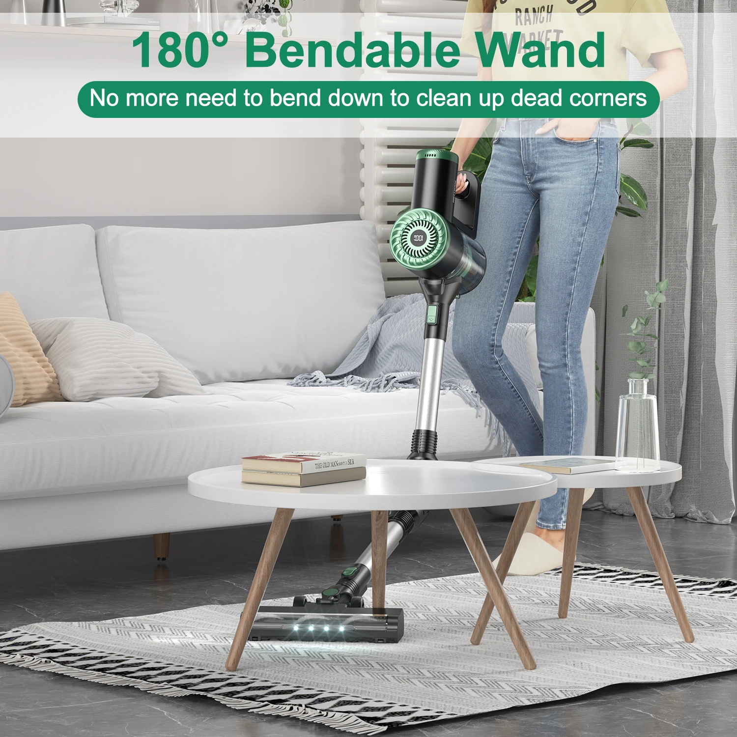 Wireless Handheld Stick Vacuum House Cleaner PRETTYCARE WP1 Smart 6*2500mAh Battery 20000Pa suction power For Home Carpet Sofa