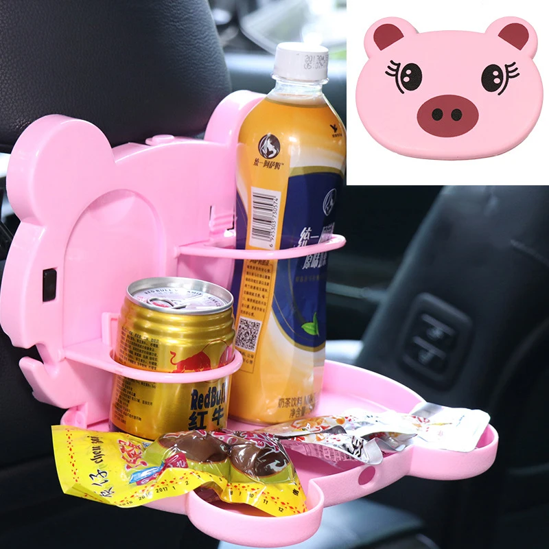 Cute Cartoon Backseat Table Foldable Multi-Function Portable Eating Tray Automobile Accessories Back Seat Car Food Tray
