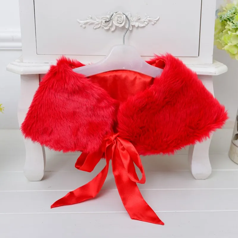 High Quality Coat Fluffy Pashmina Shawl For Girls Party Wear Children Winter Clothes