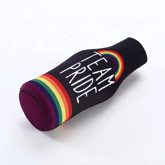 Rainbow soft neoprene beer cooler holder cover sleeve for 330ml beer bottle