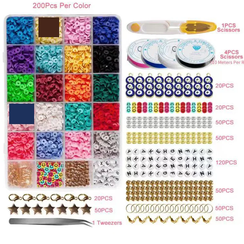 Polymer  Clay Beads Set Jewelry Making 485PCS Polymer Clay Spacer Beads Jewelry Diy Beads Set