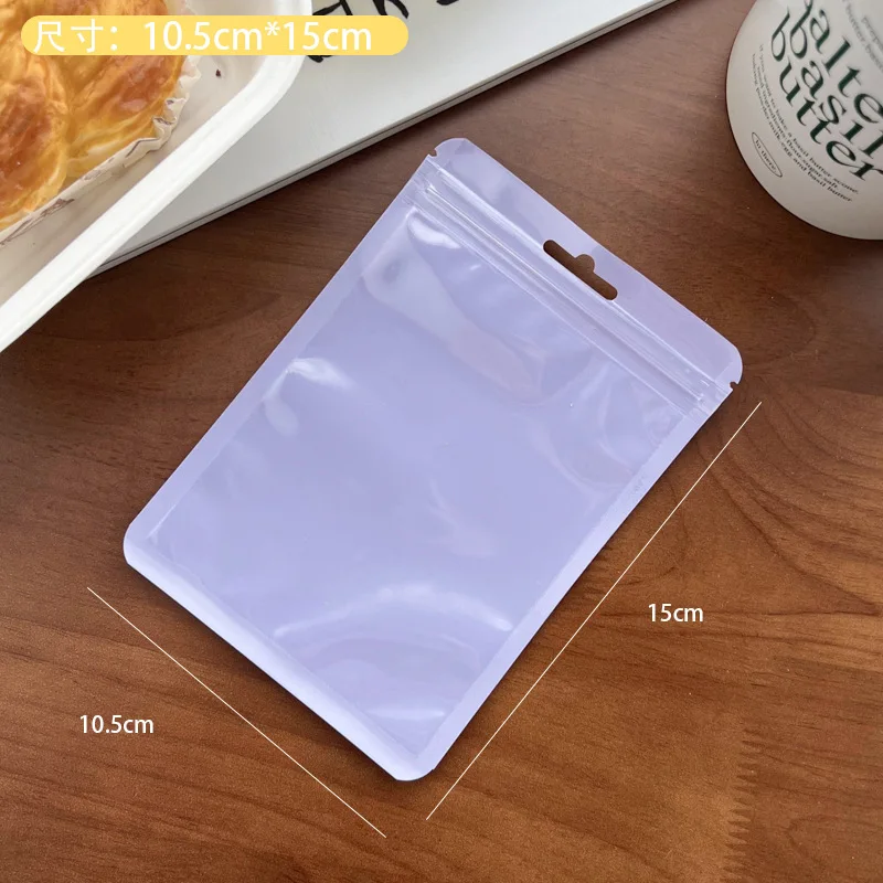 Premium Resealable Small Smell Proof Flat Macaron color Heat Seal Plastic Ziplock Bag With Clear Window For Food Storage