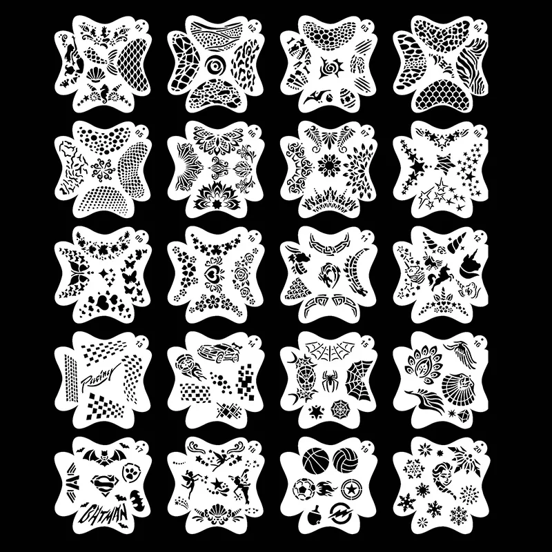 10pcs Holiday Decorations Children Stencils Face Painting Washable Body Face Tattoo Spray Painting DIY Template