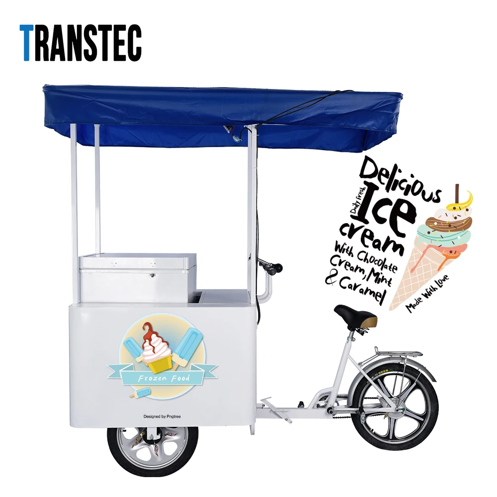 Popular style Ice cream tricycle with three wheels  108 litres freezer solar powered good looking and good quality